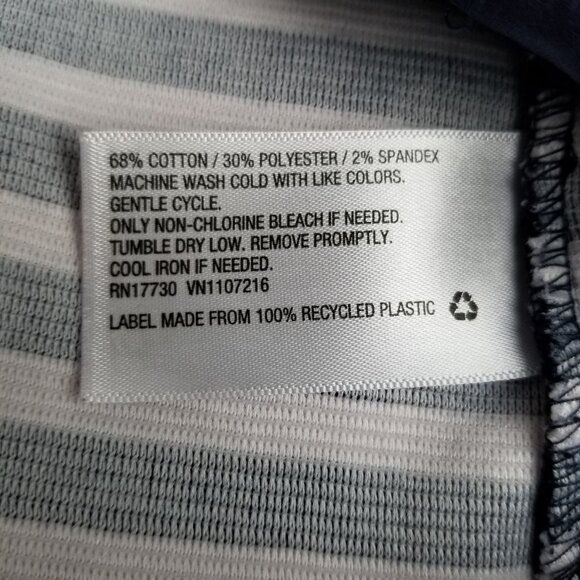 Merona Navy White Striped Blazer Size M Preppy Coastal Nautical Stretch Jacket - Picture 7 of 10